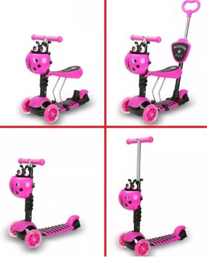 Patineta Scooter Monopatín 5 En 1 Niños